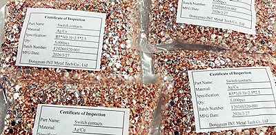 چاندی کے رابطے AgCu Bimetal rivets کے لیے مستحکم ترسیل